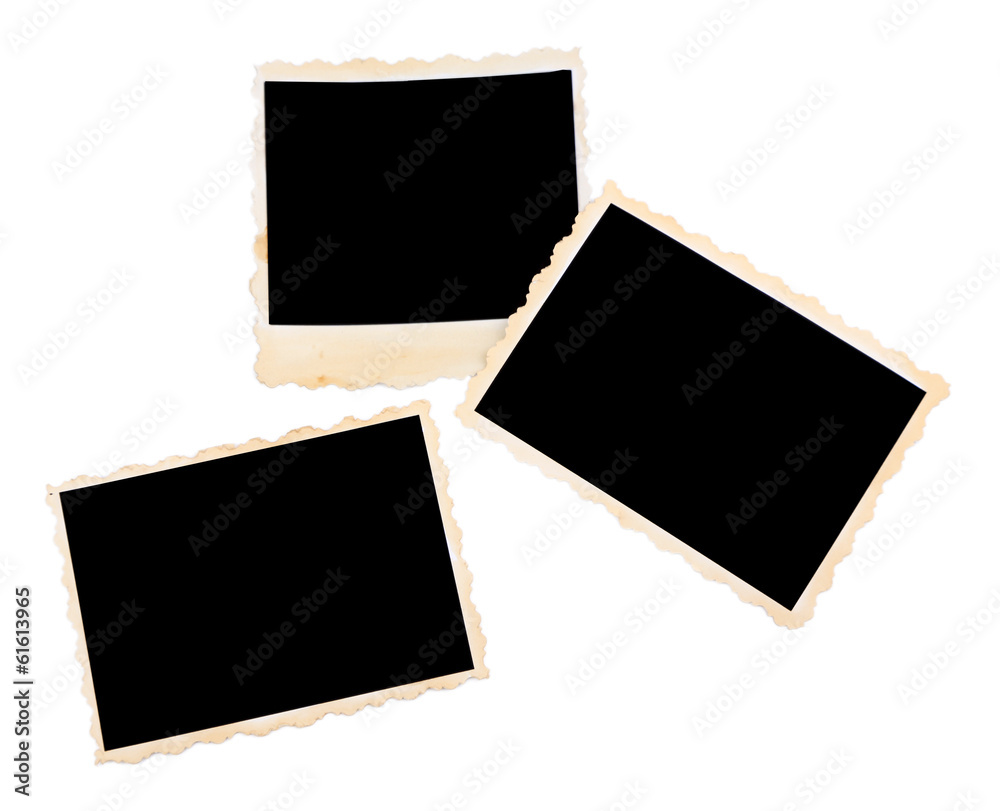Blank old photos isolated on white Blank old photos isolated on white