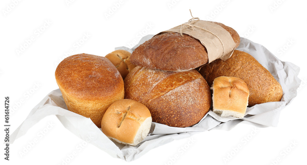 Different types of bread close up