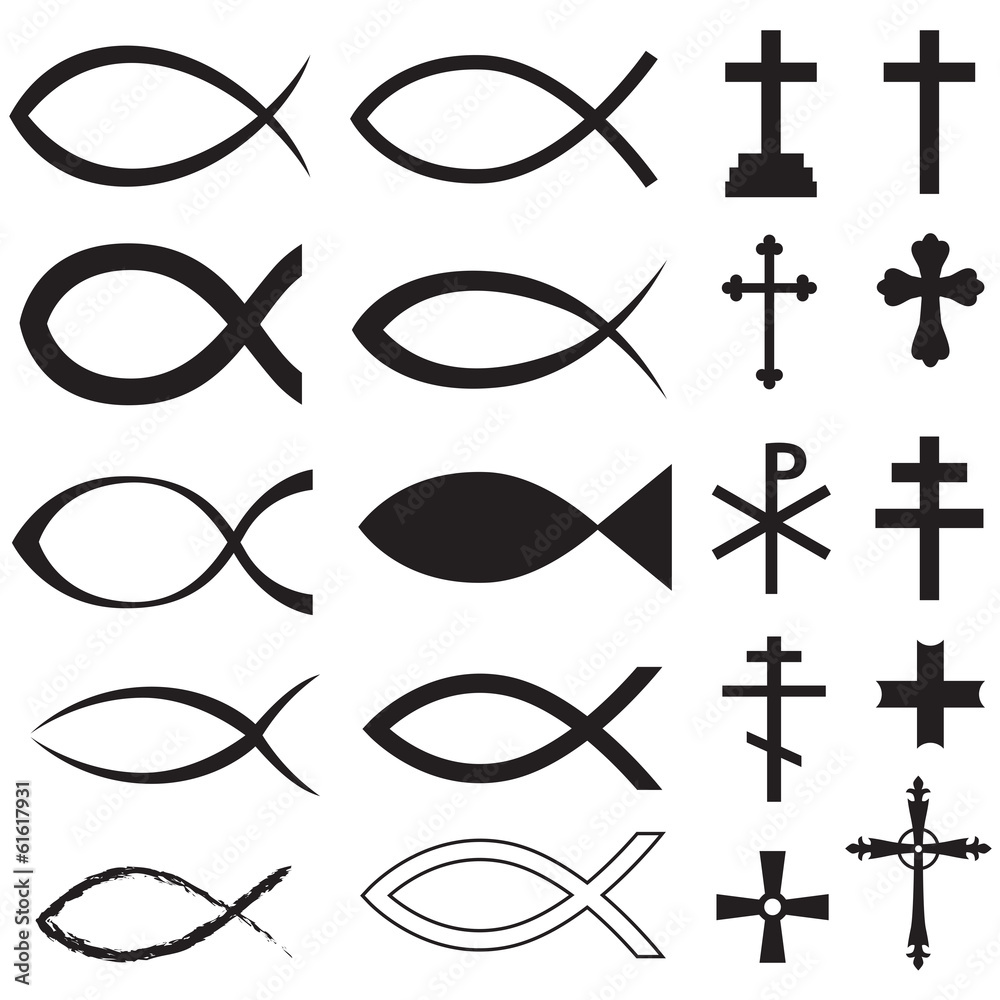 Christian symbols - obrazy, fototapety, plakaty 