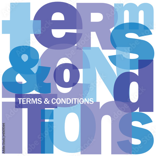 "TERMS AND CONDITIONS" Letter Collage (contract law use button)