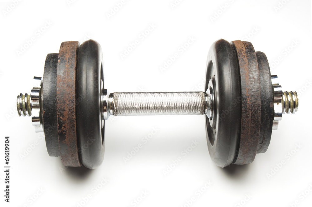Fototapeta premium Old grunge dumb-bell closeup