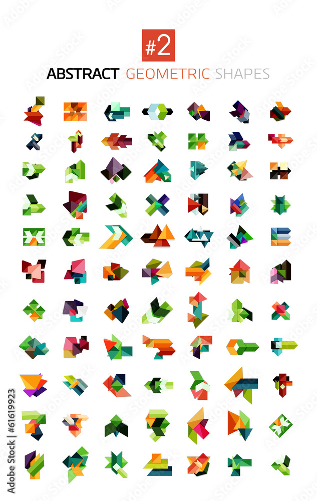 Set of colorful abstract geometric shapes