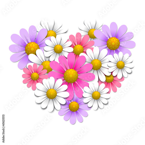 Fototapeta Naklejka Na Ścianę i Meble -  Flowers in the shape of heart