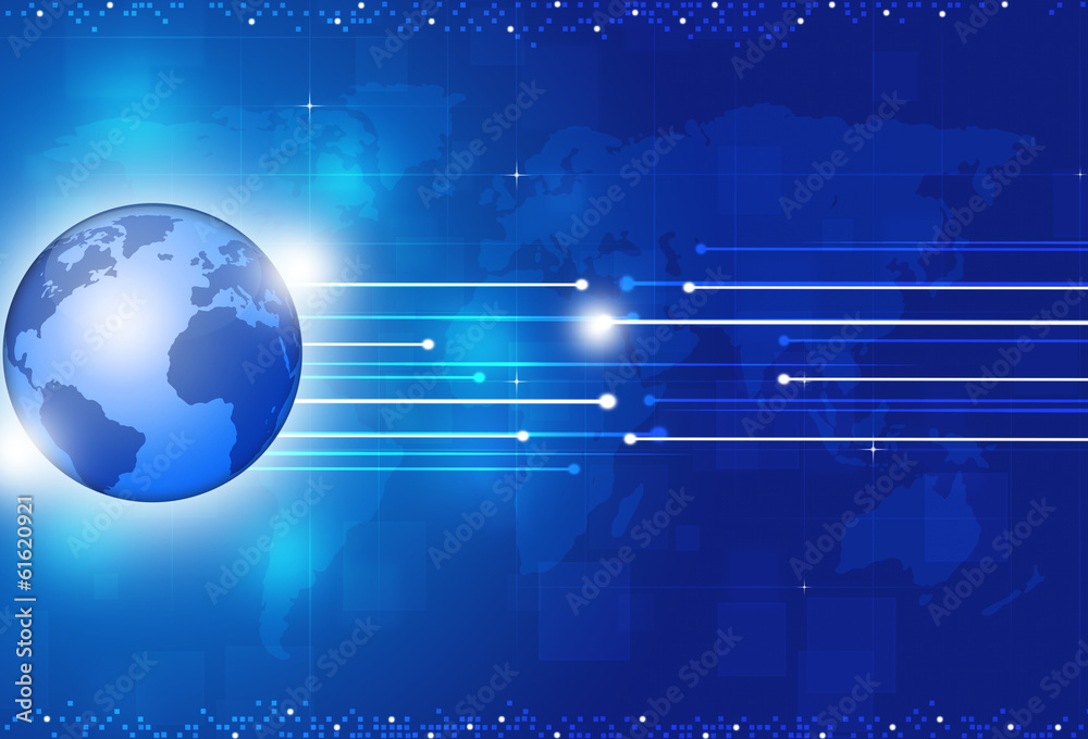 Obraz premium Abstract Global Connections Blue Background