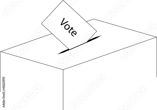 Urne avec bulletin de vote