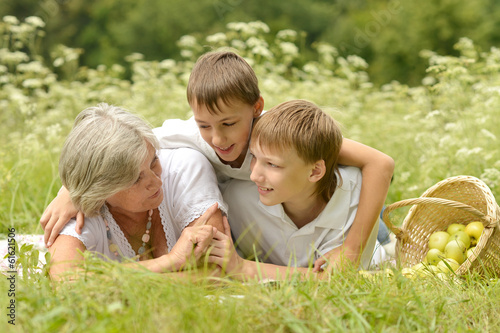 Happy family having a picnic