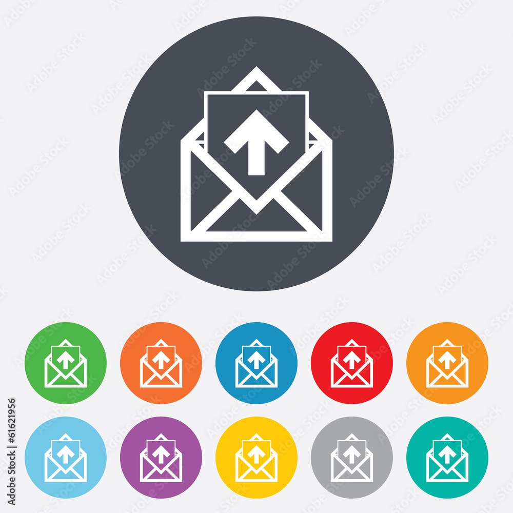 Mail icon. Envelope symbol. Outbox message sign