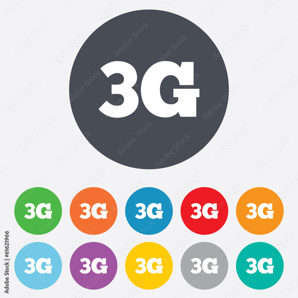 3G sign. Mobile telecommunications technology.