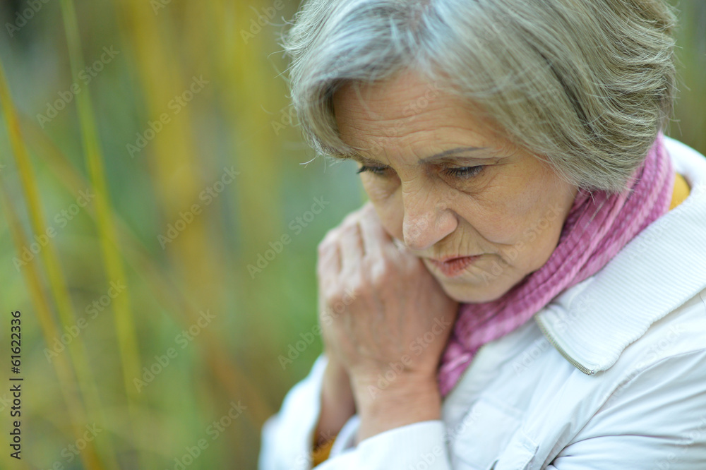Beautiful elderly woman at nature Beautiful elderly woman at nature