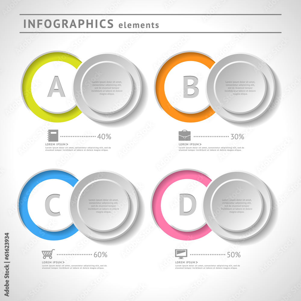 Fototapeta premium Business infographics elements. Circle design template
