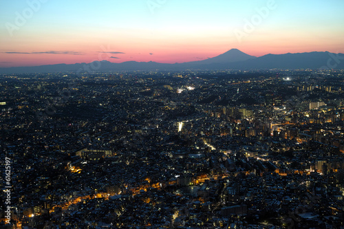 富士山と街並み © okometubu