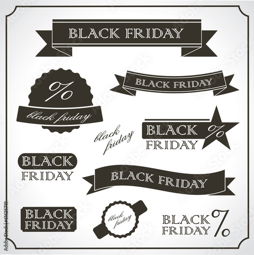 Black friday promotional vintage sticker / emblem set