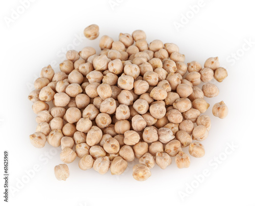 Chick beans isolated on white background with clipping path