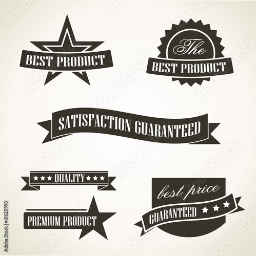 Simple vintage promotional emblems - vector icons