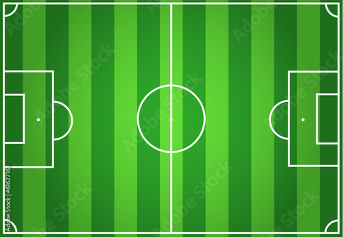 Soccer green striped field