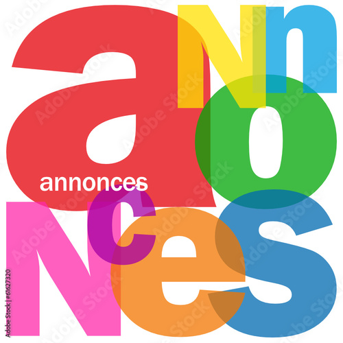 Mosaïque de Lettres " ANNONCES" (petites journal achat vente)