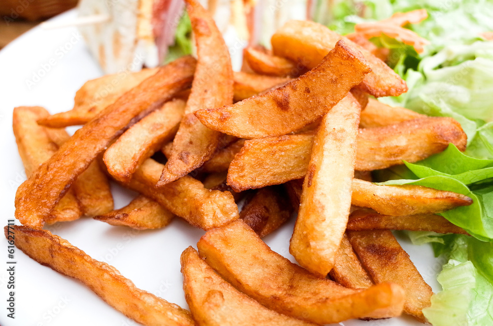 Golden French fries potatoes Golden French fries potatoes