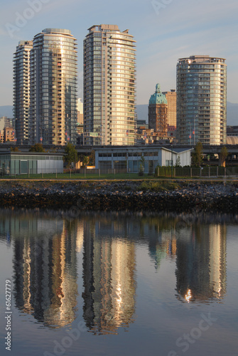 Tower Reflections  False Creek  Vancouver