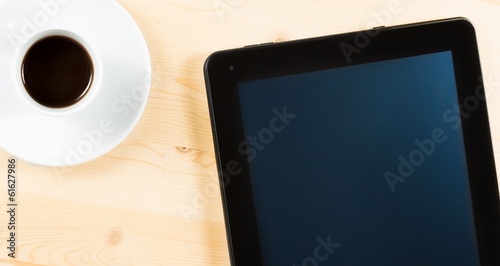 coffee and tablet, concept of new technology