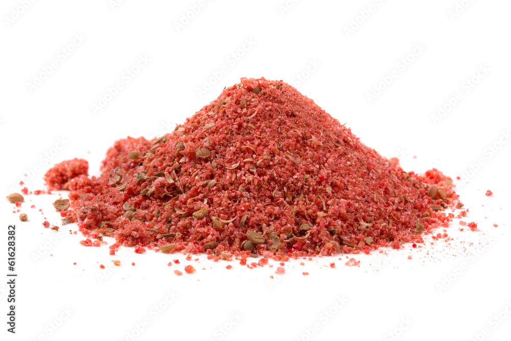 Heap ground adjika isolated on white background Heap ground adjika isolated on white background
