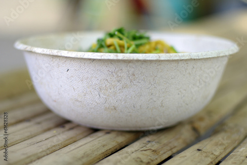 Photos biodegradable foam with noodle