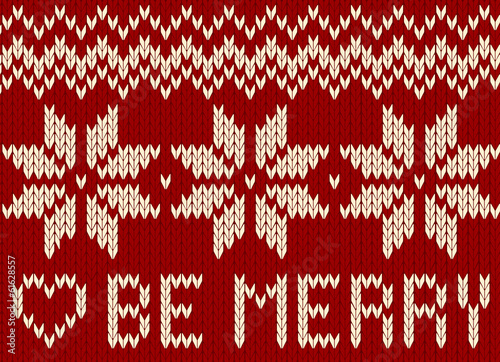 christmas ornament, scandinavian style seamless knitted pattern