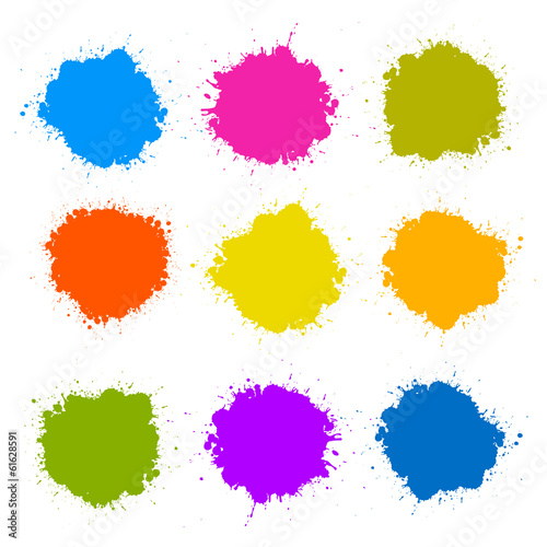 Colorful Vector Stains, Blots, Splashes Set