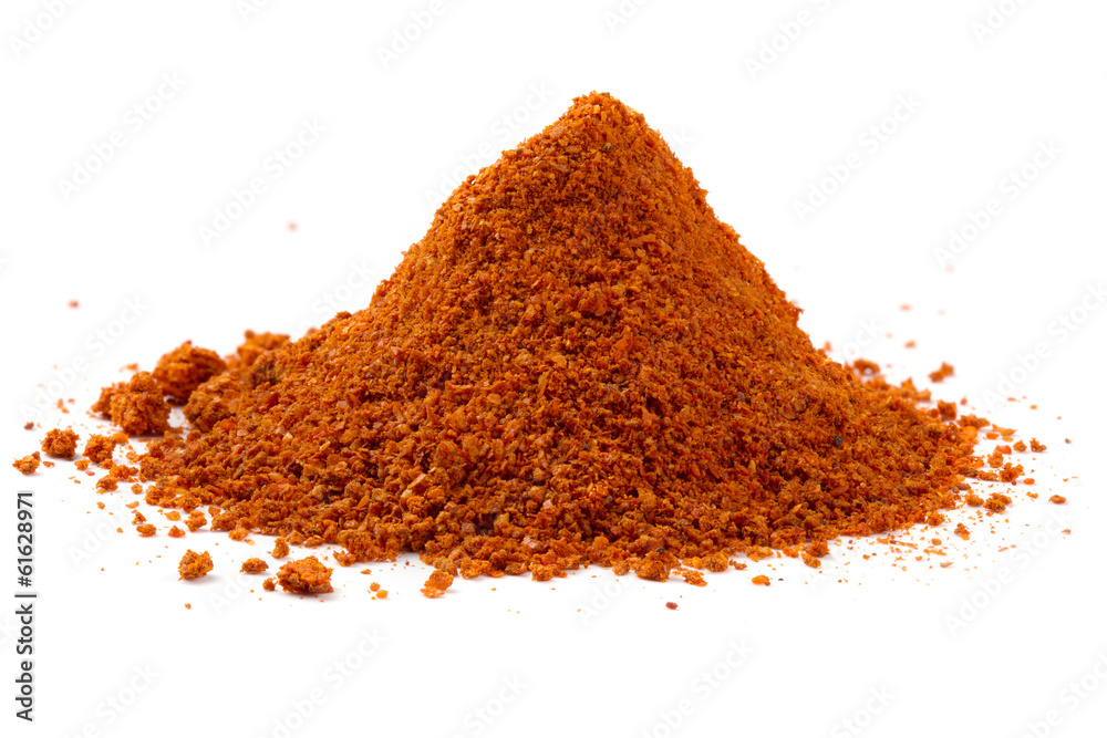 Heap ground paprika isolated on white background Heap ground paprika isolated on white background