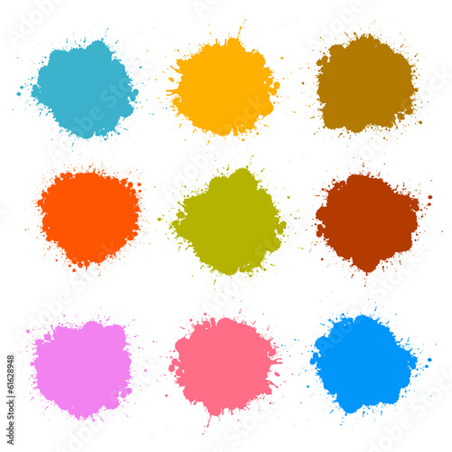 Colorful Vector Stains, Blots, Splashes Set