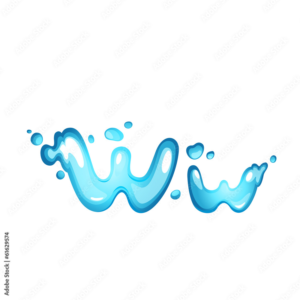 Alphabet water letter W