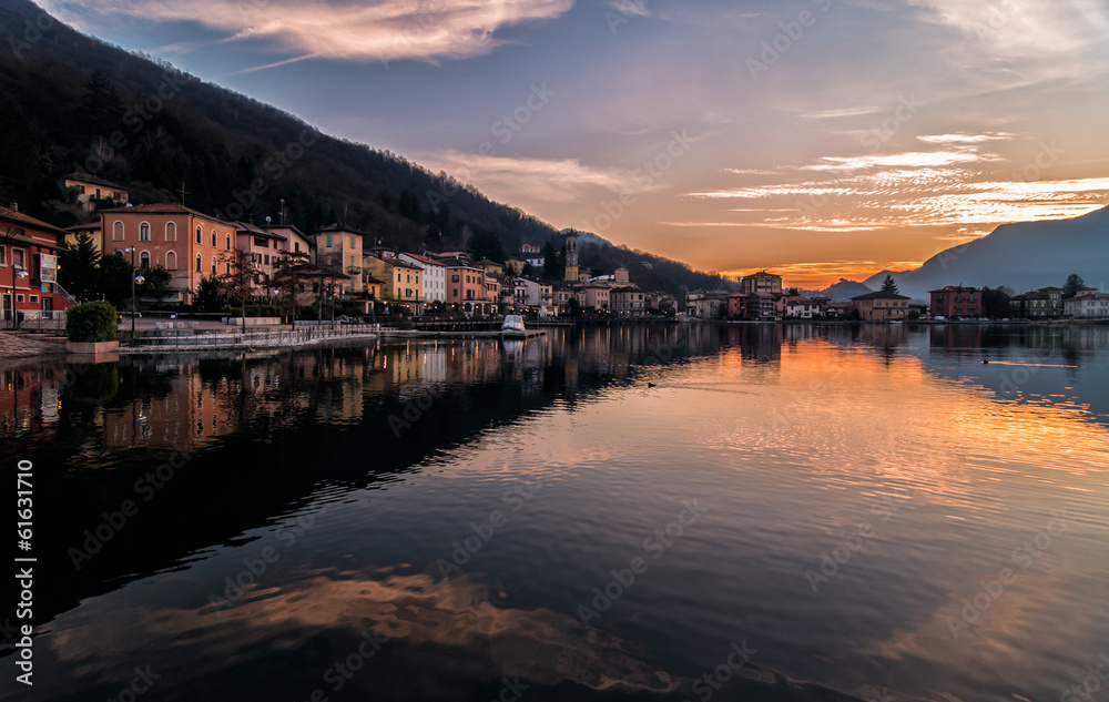 Sunset at the Lake Lugano