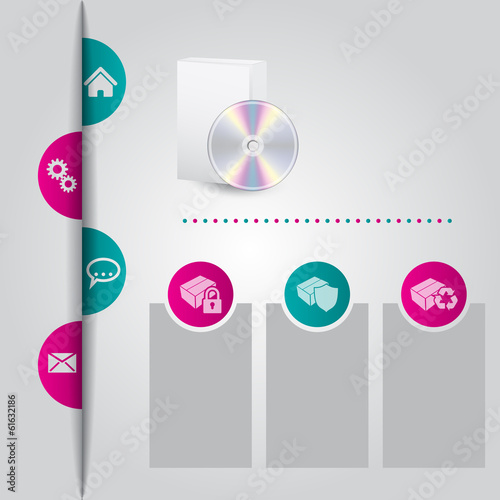 Abstract website template design with color peels
