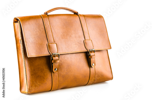 Leather bag isolated on white background