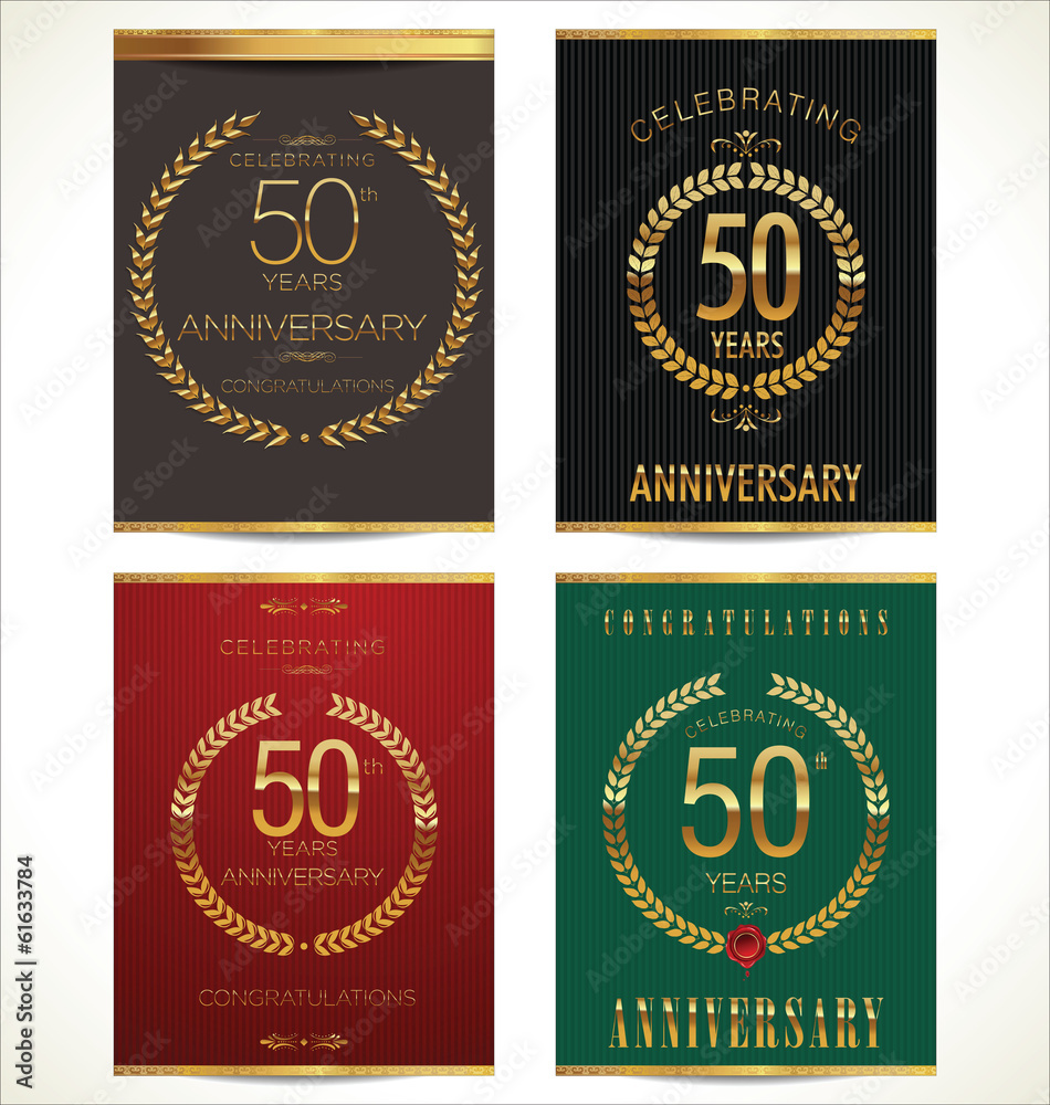 Aniverrsary laurel wreath banner collection, 50 years Aniverrsary laurel wreath banner collection, 50 years