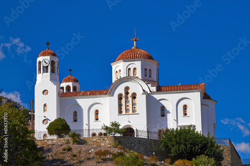 Classic greek orthodox church in village, Crete, Greece.