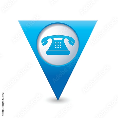Map pointer with telephone icon