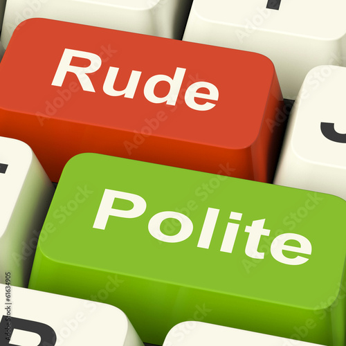 Tableau sur toile Rude Polite Keys Means Good Bad Manners