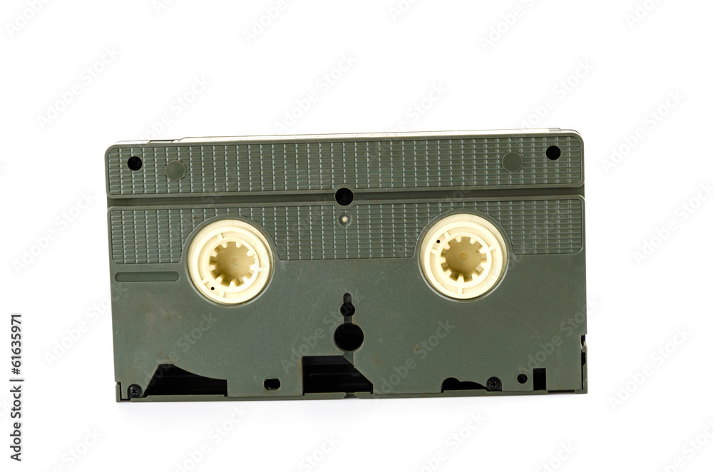 Obraz premium Old video tape isolated on white background