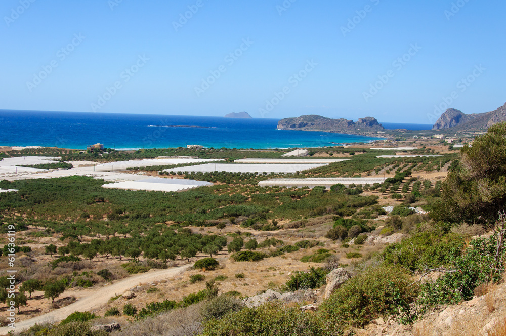 Amazing view over the bay of Falassarna, Crete island, Greece