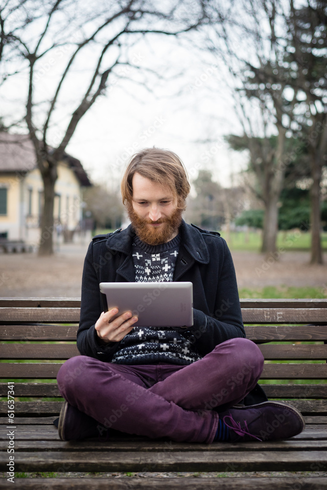 Obraz premium young hipster red bearded man
