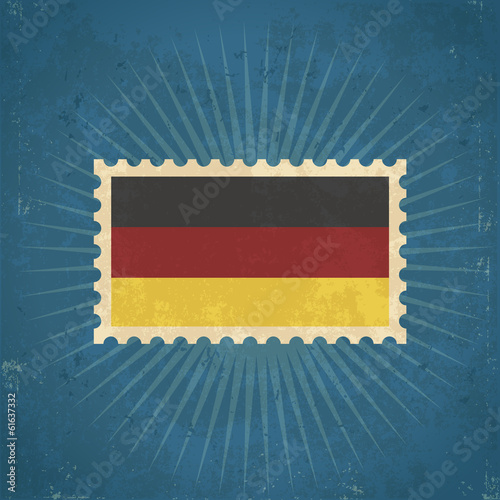 Retro German Flag Postage Stamp