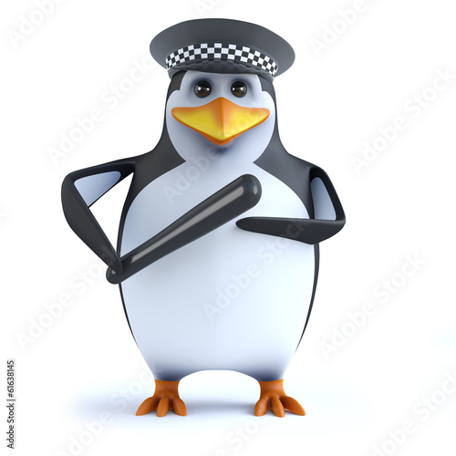 3d Officer penguin and truncheon © Steve Young