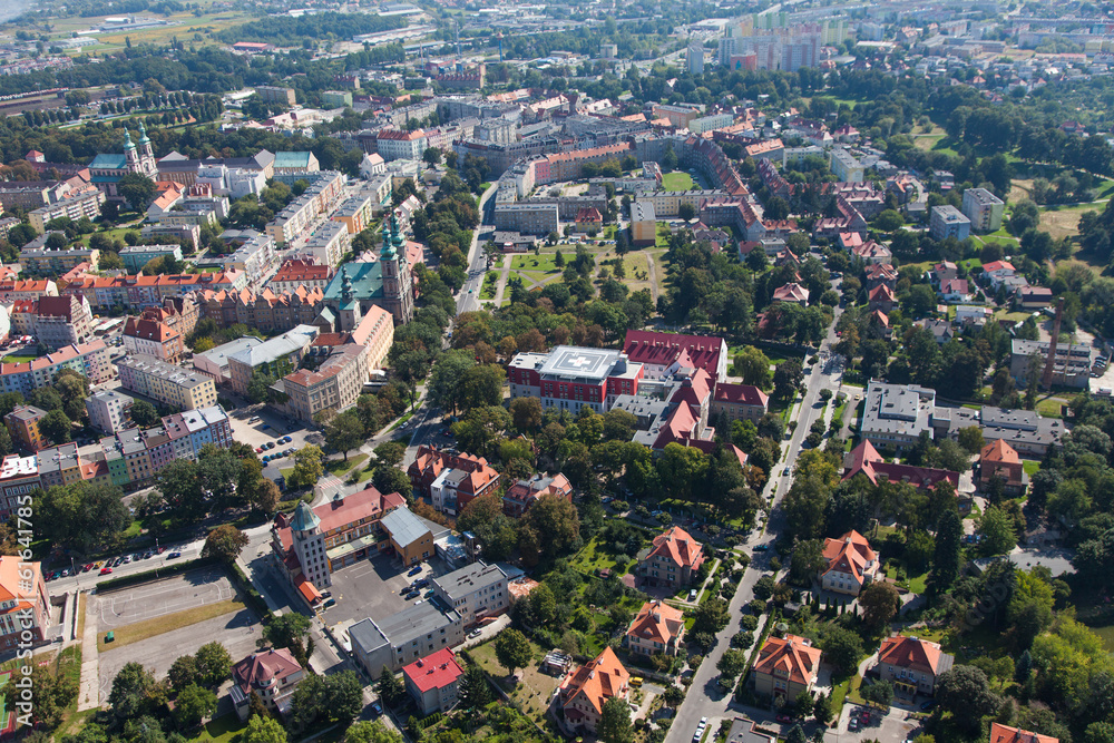 aerial view of Nysa city in Poland
