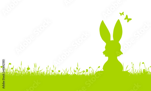 Wiese mit Osterhase
