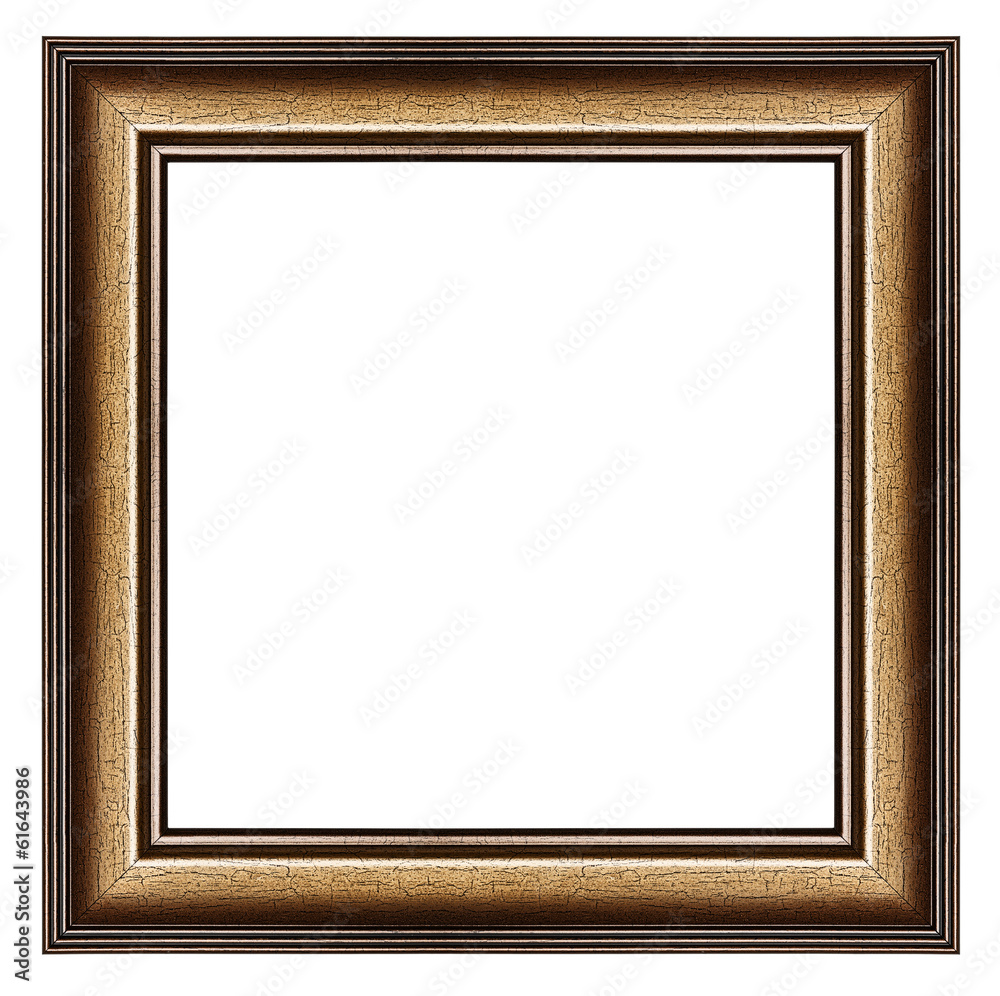 Old wooden frame with clipping path