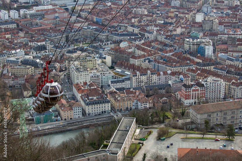 Vue de la bastille à Grenoble