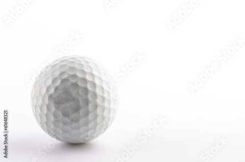 Golf ball isolated white background