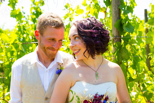 Εκτύπωση καμβά Vineyard Wedding Couple Portrait