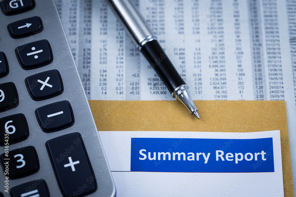 Showing business and financial report Showing business and financial report