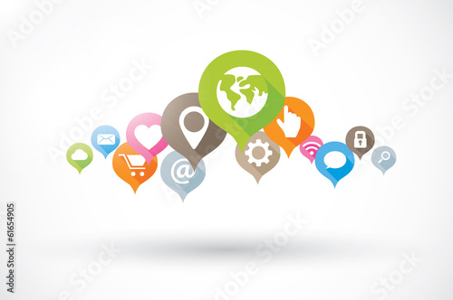Web media group icons vector illustration template